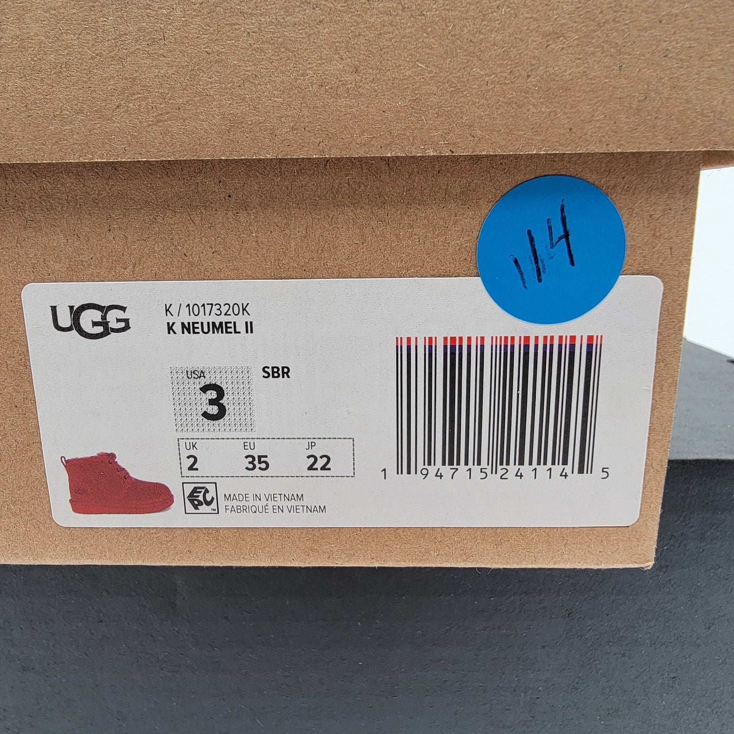 Uggs Neumel II Boot Kids 'Samba Red'  Size 3  New in Box10