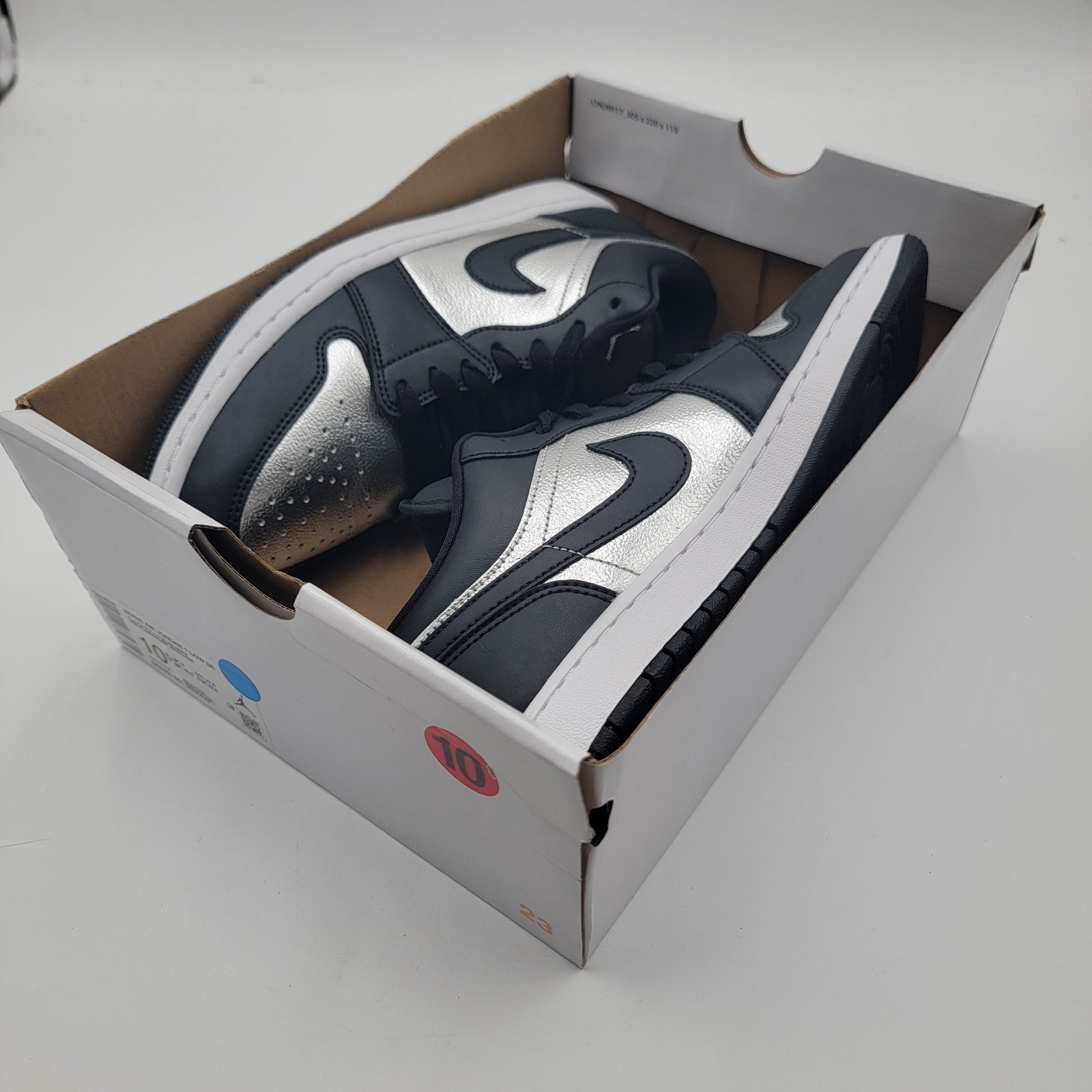 Wmns Air Jordan 1 Low SE Silver Toe DA5551-001 10.5W Blk/Silver/Wht NIB No Lid7