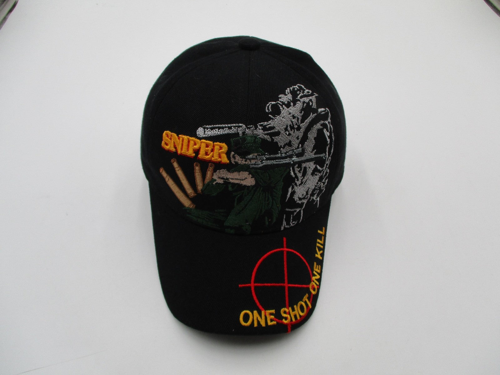 U.S. Warriors Hat Cap Strap Back Mens One Size Black Sniper One Shot Kill Army6