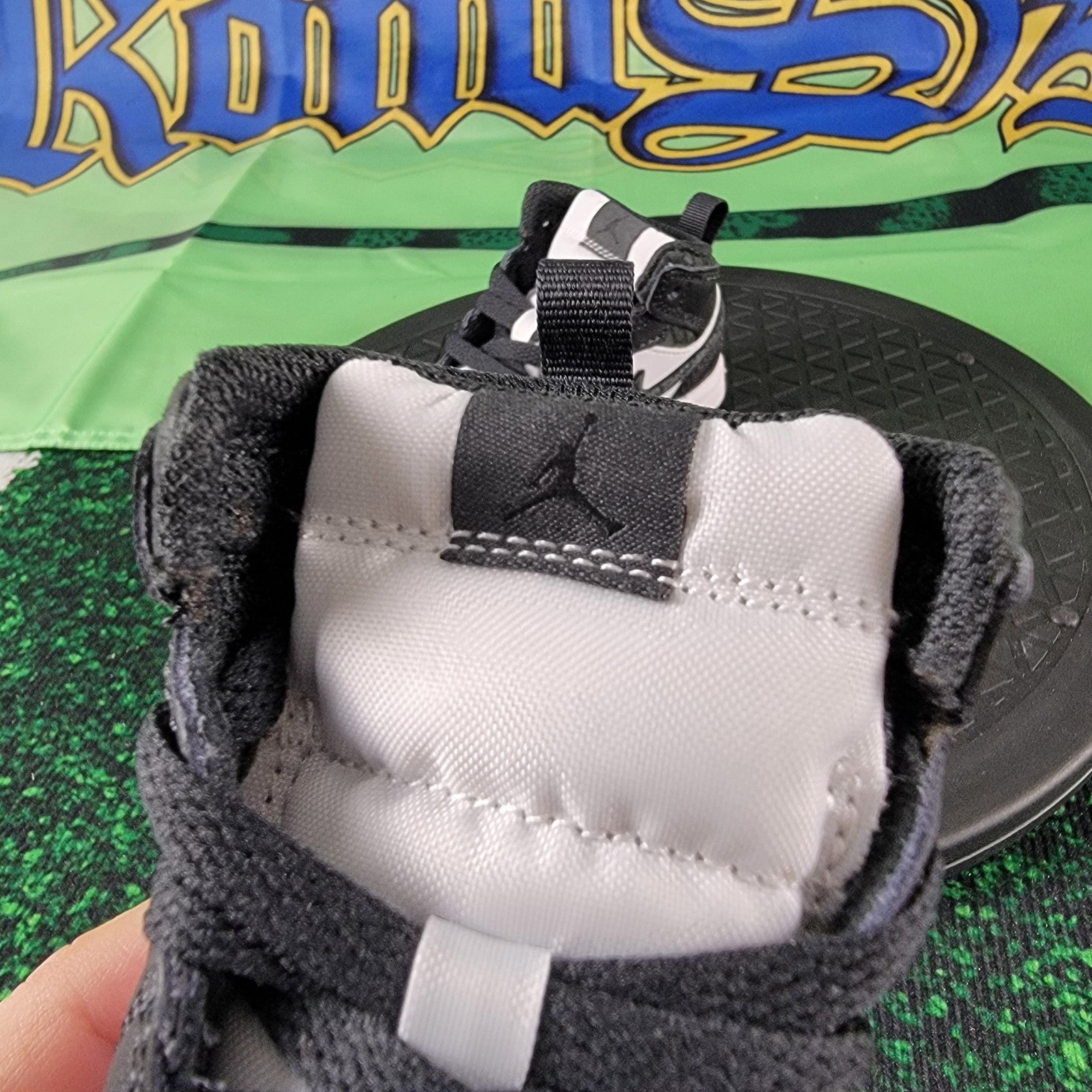 Nike Air Jordan 1 Mid SE TD Off Noir Black White Baby Toddler Shoes Size 4C New1