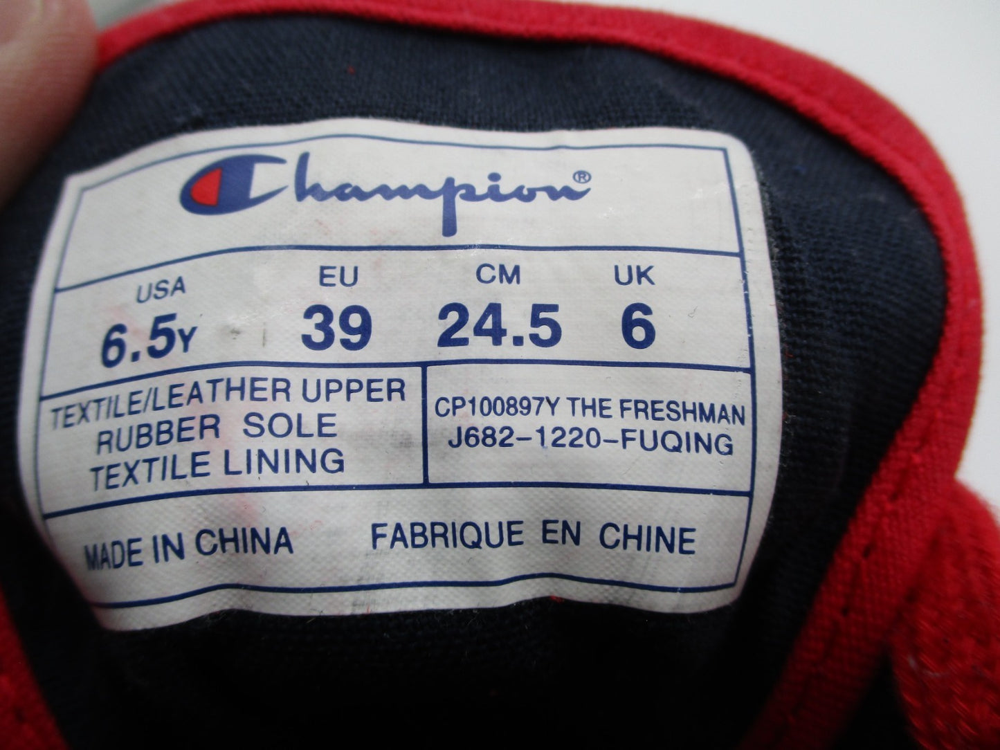 Champion Freshman Mid Top Sneaker Red Navy Youth 6.5Y Womens 8 Pre-Owned9