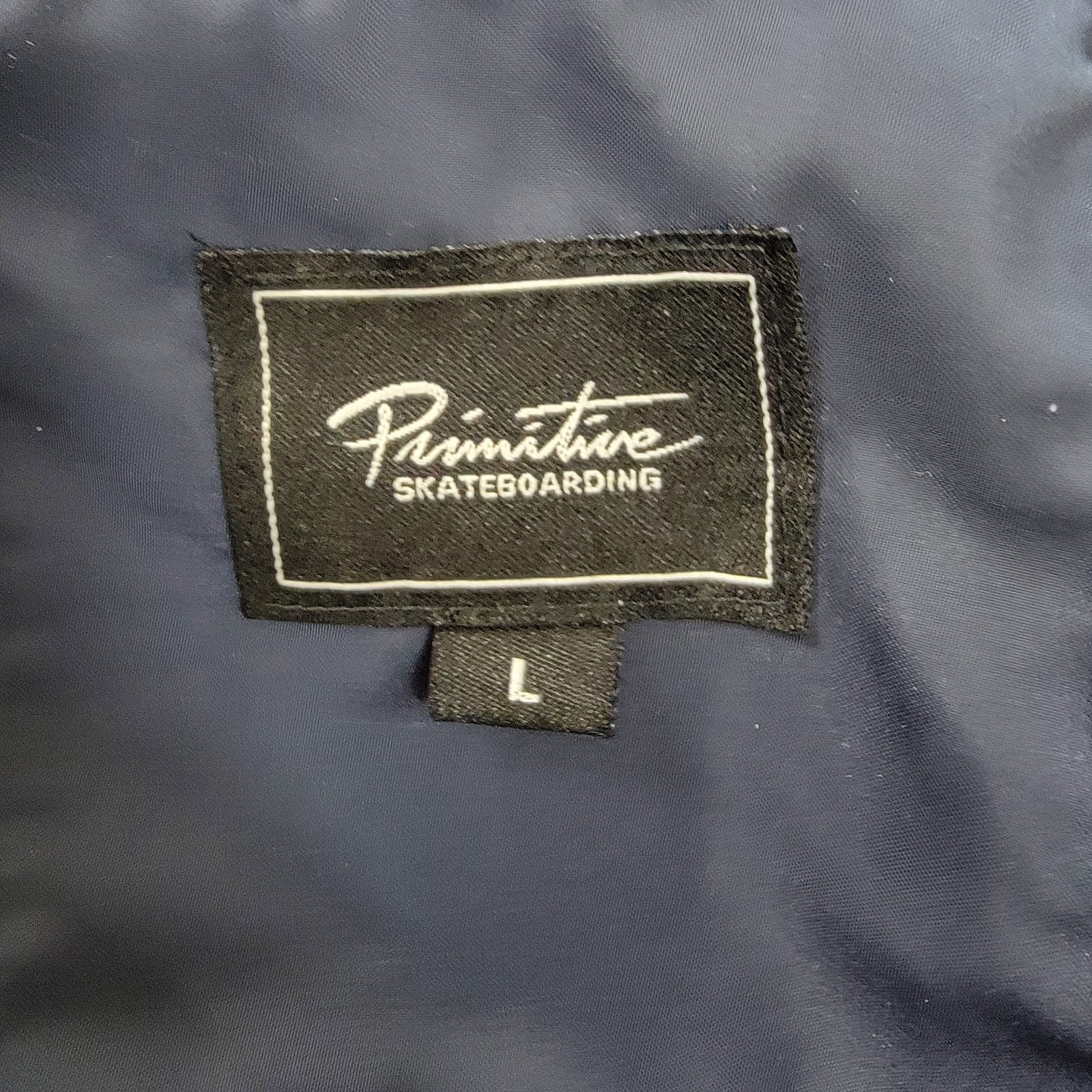 Primitive Dirty P Satin Varsity Jacket Navy Men’s L Skateboard Streetwear