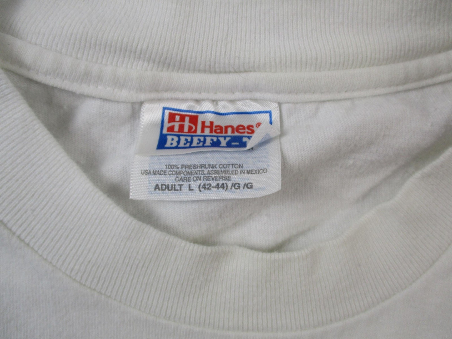 Hammocks Track And Field Shirt Mens Large White Hanes BeefyT Graphic Tee 15862