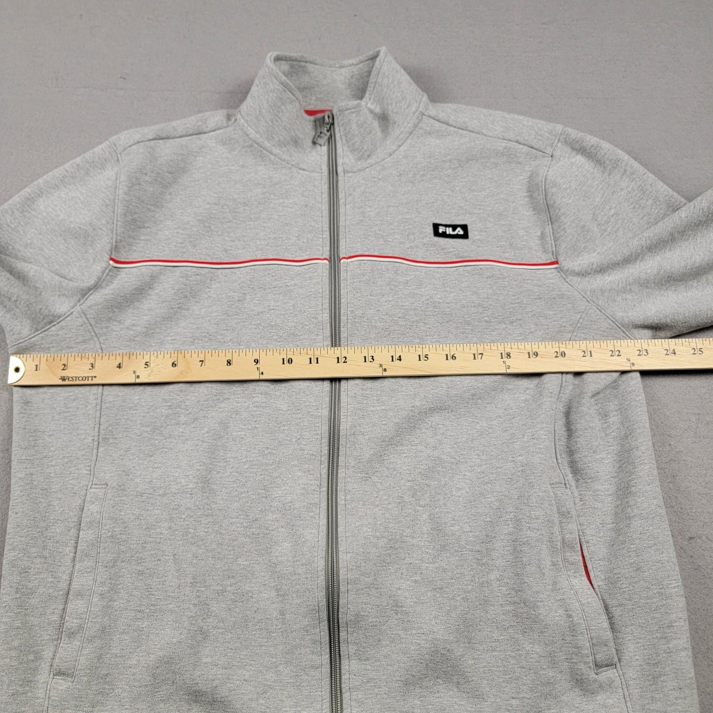 Fila Mens Zip Up Jacket Sz L Gray