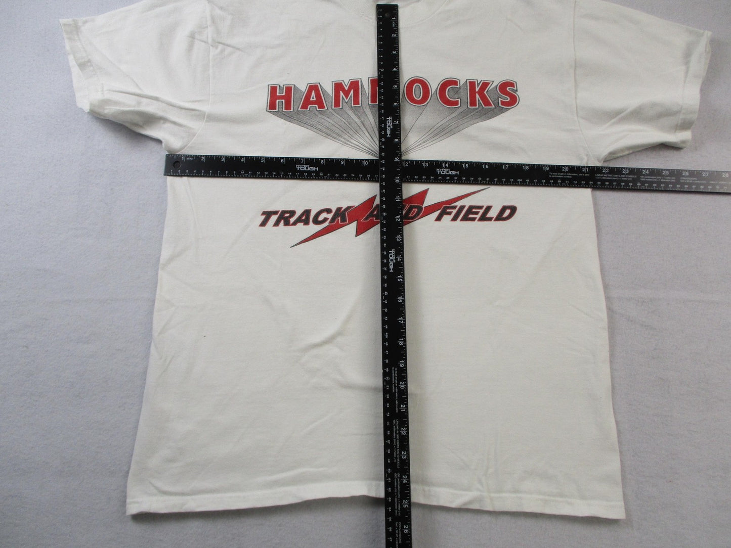 Hammocks Track And Field Shirt Mens Large White Hanes BeefyT Graphic Tee 15864