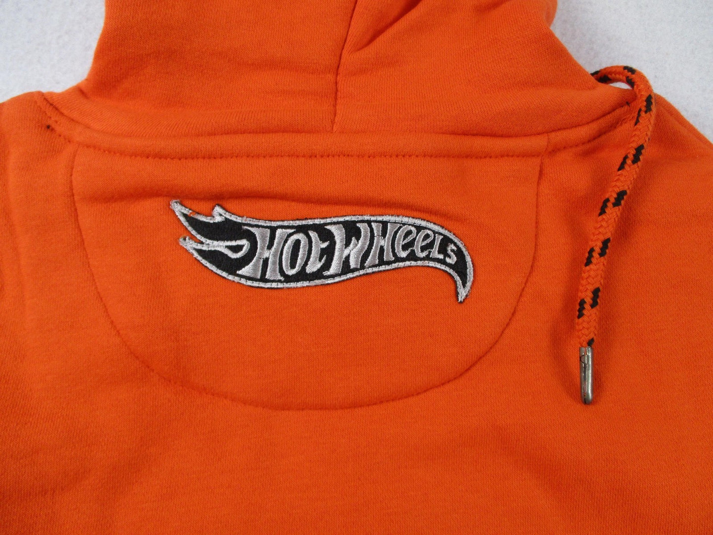 D73 USA Hoodie Mens 2XL Orange Skull Hot Wheels Pullover Fleece Sweatshirt 129013