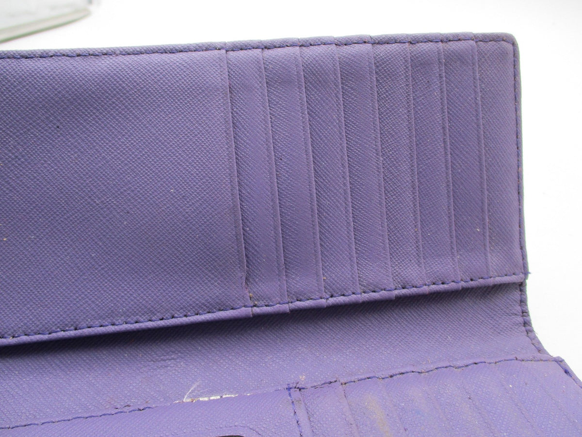 Kate Spade Wallet Womens One Size Purple Leather Zip Trifold ID Window10