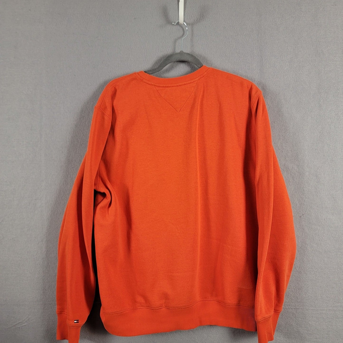 Tommy Hilfiger Mens Back Bay Embroidered Logo Sweatshirt Orange Sz L