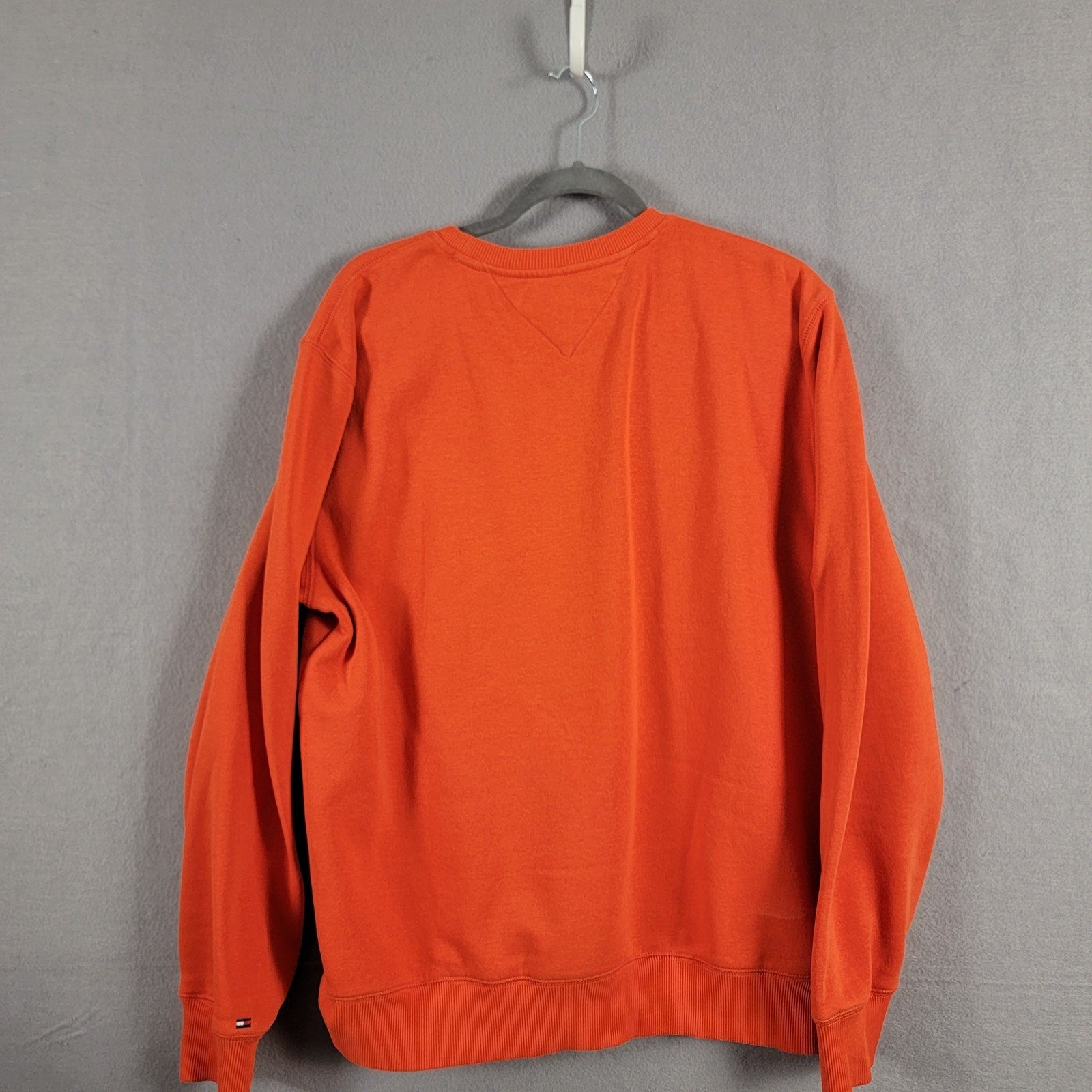 Tommy Hilfiger Mens Back Bay Embroidered Logo Sweatshirt Orange Sz L