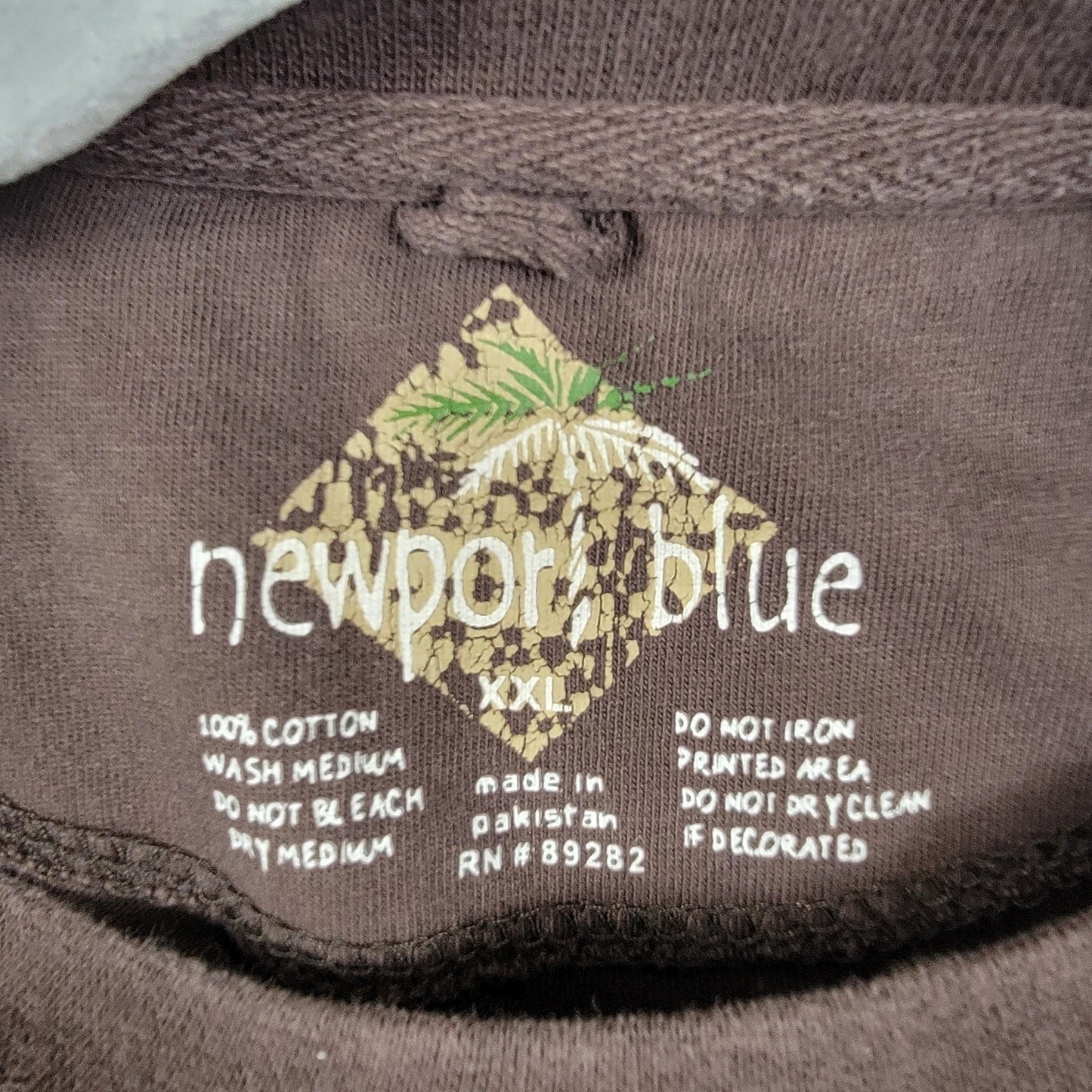 Newport Blue Graphic Beer O Clock Brown Tshirt Sz XXL