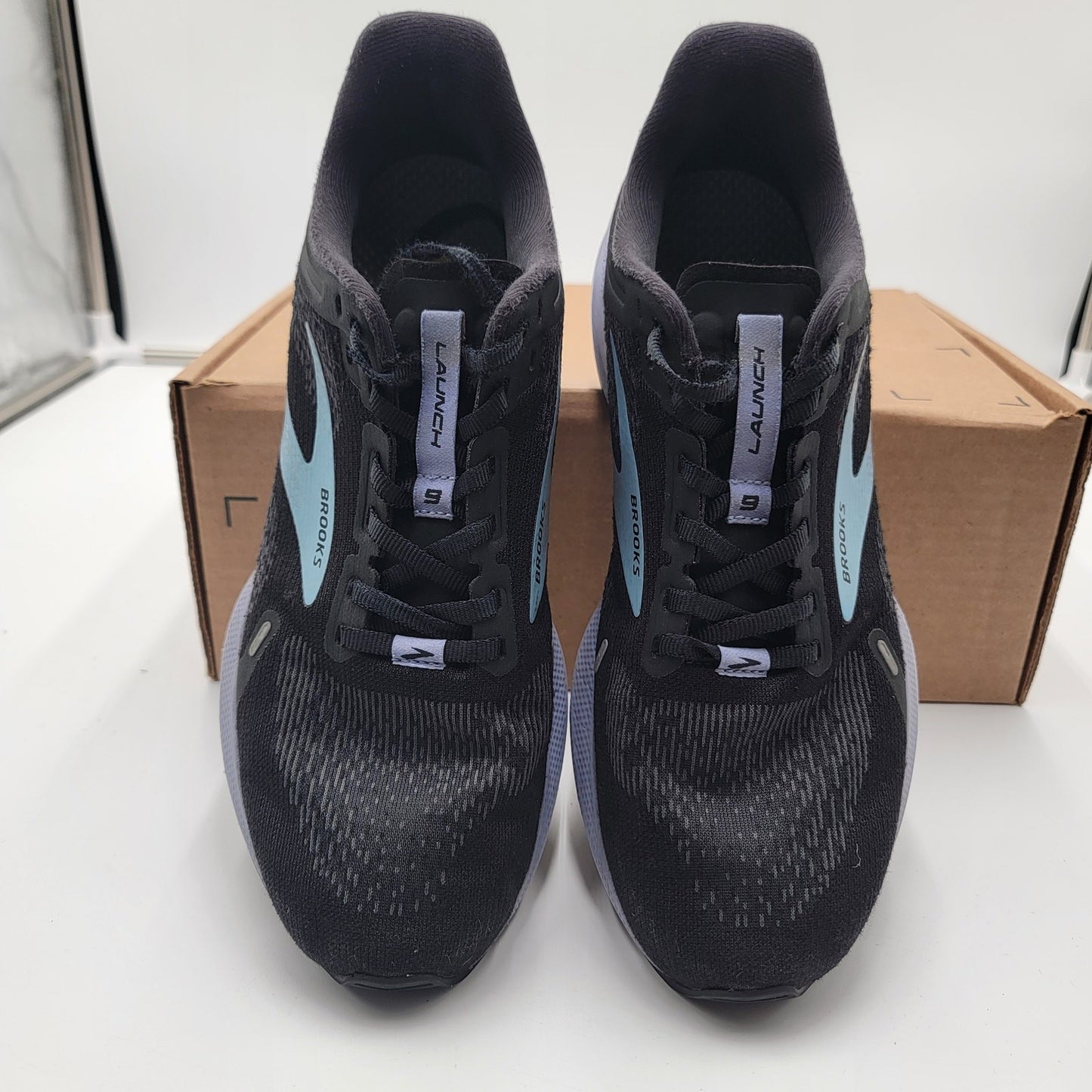Brooks Wmns Launch 9 'Black Ebony Purple' Sz 10 120373 1B 060