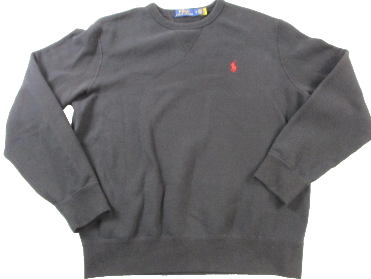 Polo Ralph Lauren Sweatshirt Mens Medium Black Fleece Pullover Crewneck Logo16210