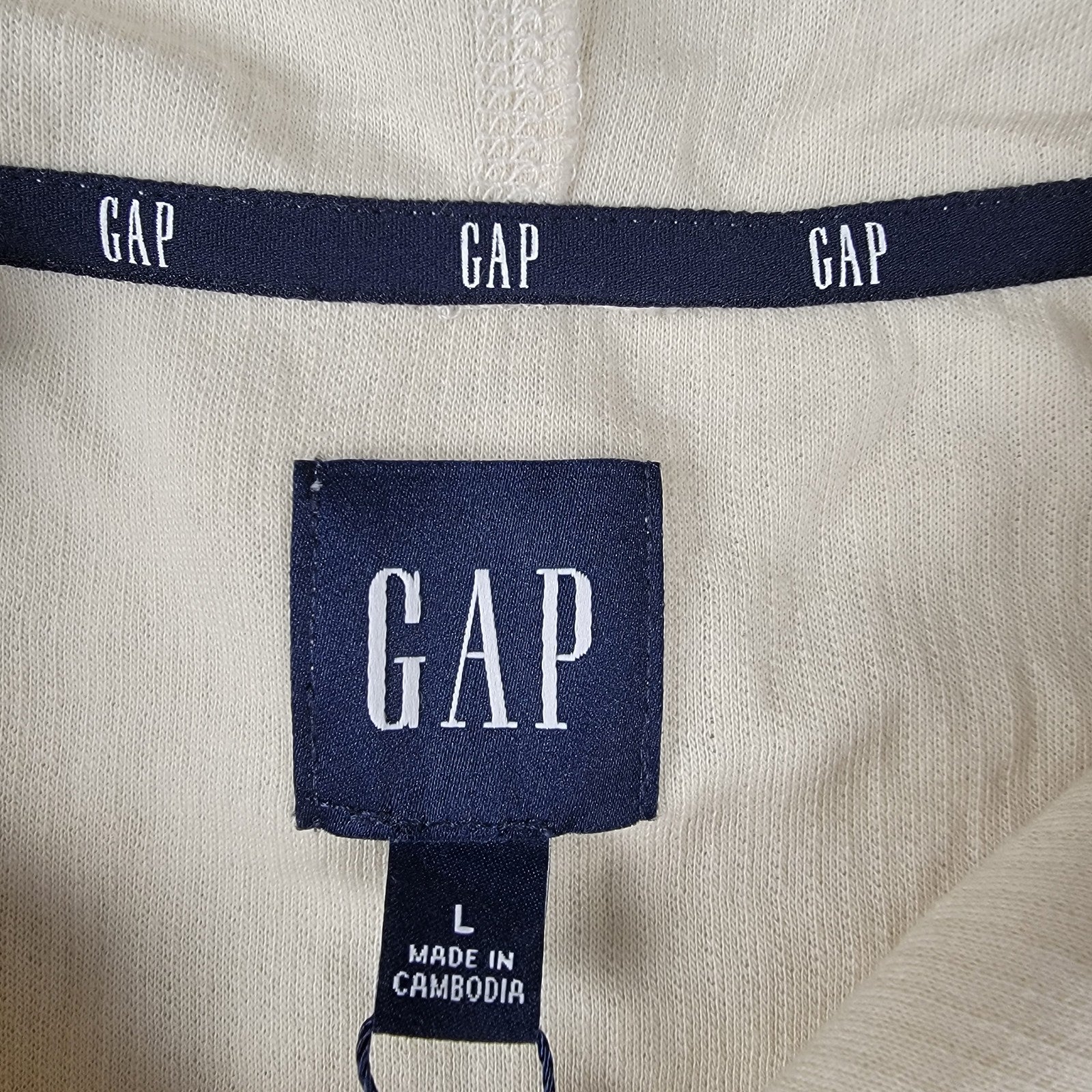GAP Ribbed Knit Hoodie Heather Turtle Dove Large New w/ Tags Lightweight