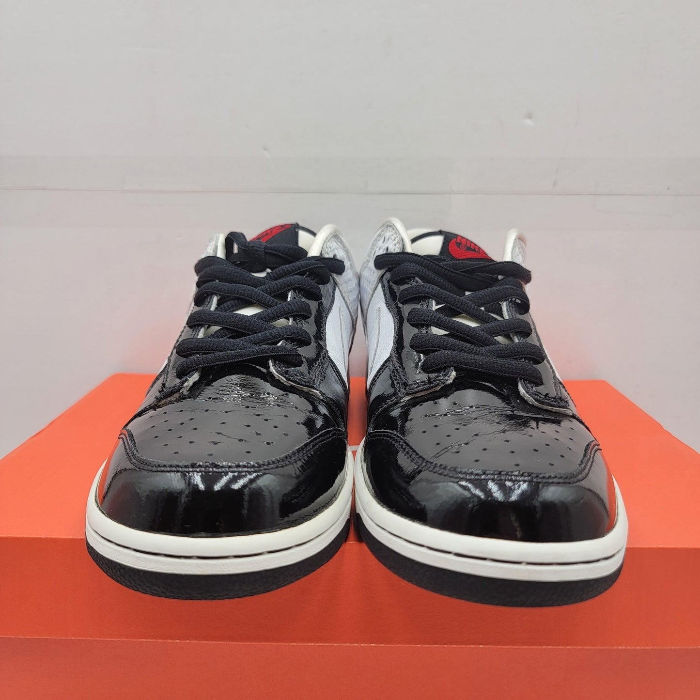 Nike Dunk Low Premium Shoes Mens Size 10.5 White Black Patent Leather 3076961132