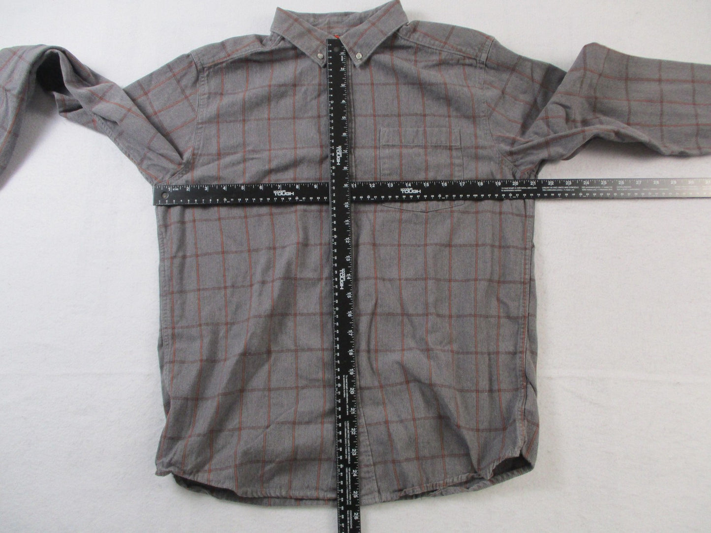 Mountain Hardwear Shirt Mens Med Gray Plaid Flannel Long Sleeve Button Up 16067