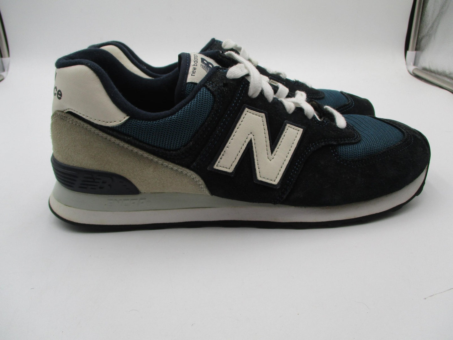 New Balance Classic 574 Shoes Mens Size 10.5 Blue Navy Suede Mesh ML574BD23