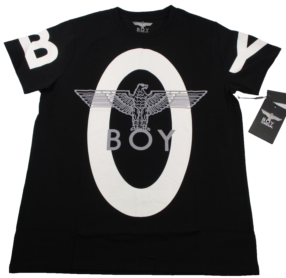 BOY London Shirt Mens Large Black Eagle Logo O Graphic Streetwear Punk Tee 13110