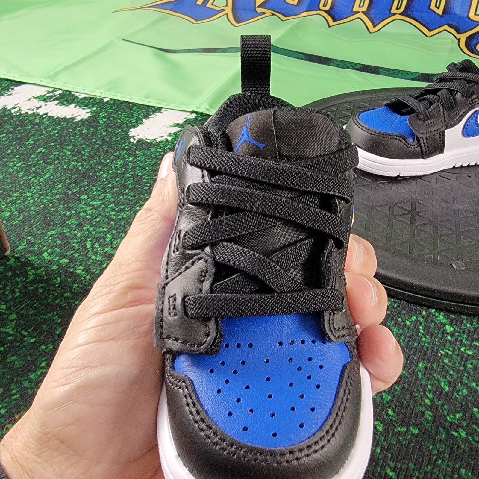 Nike Air Jordan 1 Low Alt TD White Royal Blue Black Baby Toddler Shoes 5C New1