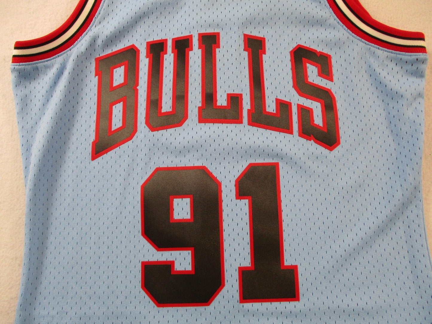 Chicago Bulls Basketball Jersey Mens Small Blue Dennis Rodman Mitchell Ness 14933