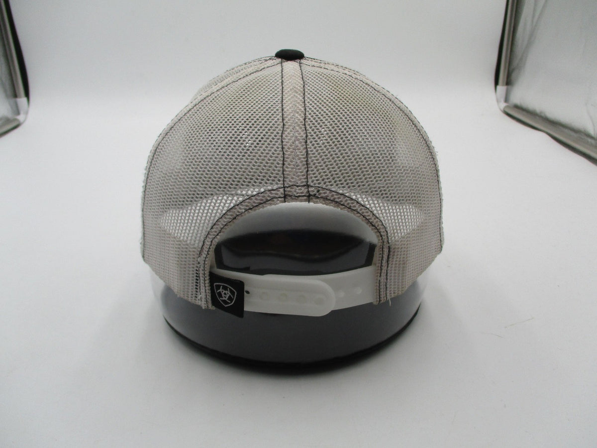 Ariat Hat Cap Snap Back Mens One Size Gray White Trucker Mesh Embroidered6