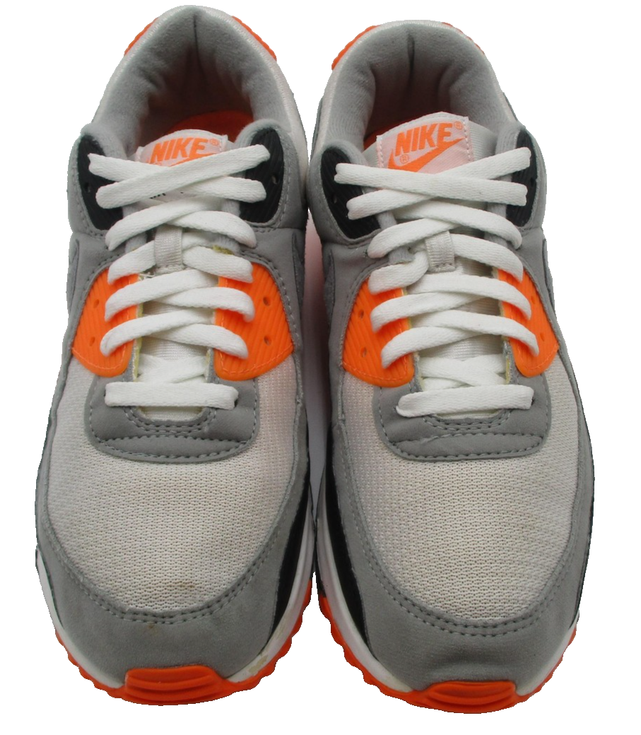Nike Air Max 90 Mens Size 10.5 White Grey Orange Retro Sneakers CW5458-101 (1T6)5