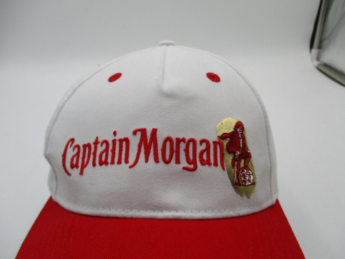 Captain Morgan White Red Adjustable Snapback Hat One Size Rum Distillery Cap2
