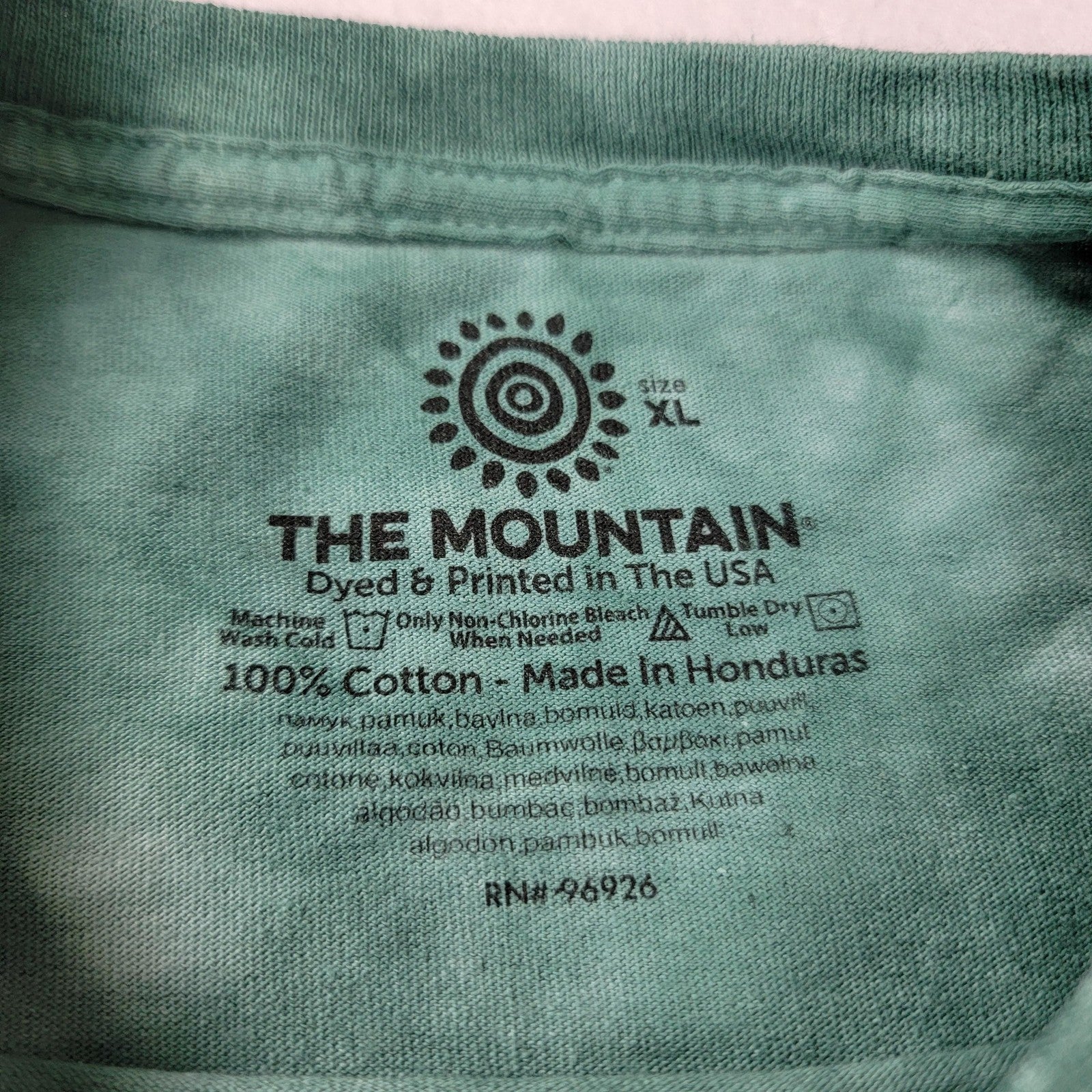 The Mountain 2 Pk Tees Men's XL Green Age of Dragon & Brown Rasta Lion