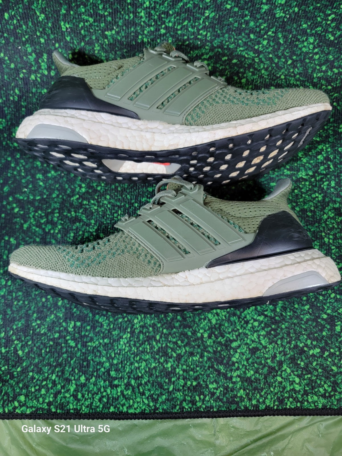 Adidas Ultraboost Olive Green Mens Size 7 Running Shoes Preowned Boost