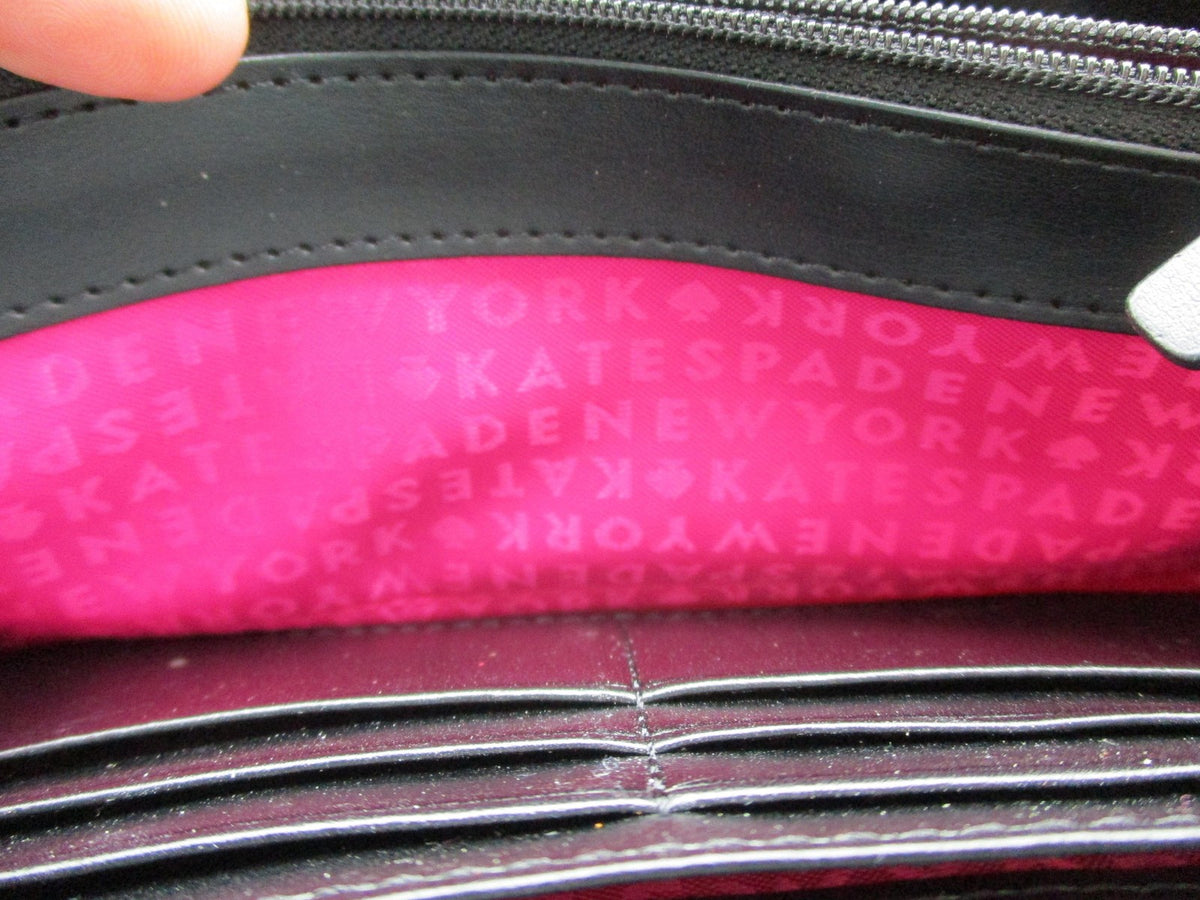 Kate Spade Wallet Women's One Size Black Striped Patent Zip Around Wristlet8
