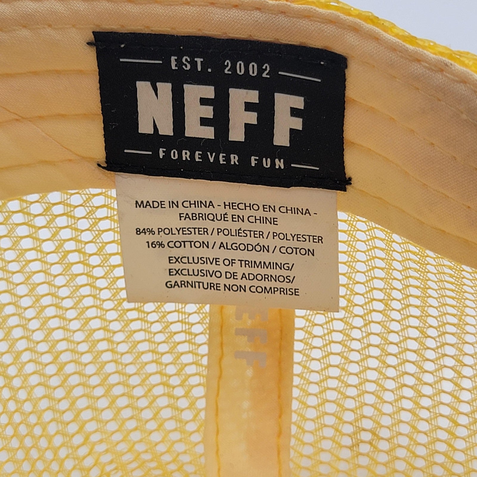 Neff Hat Cap Snap Back Yellow Trucker Mesh Losing My Mind Embroidered Mens5