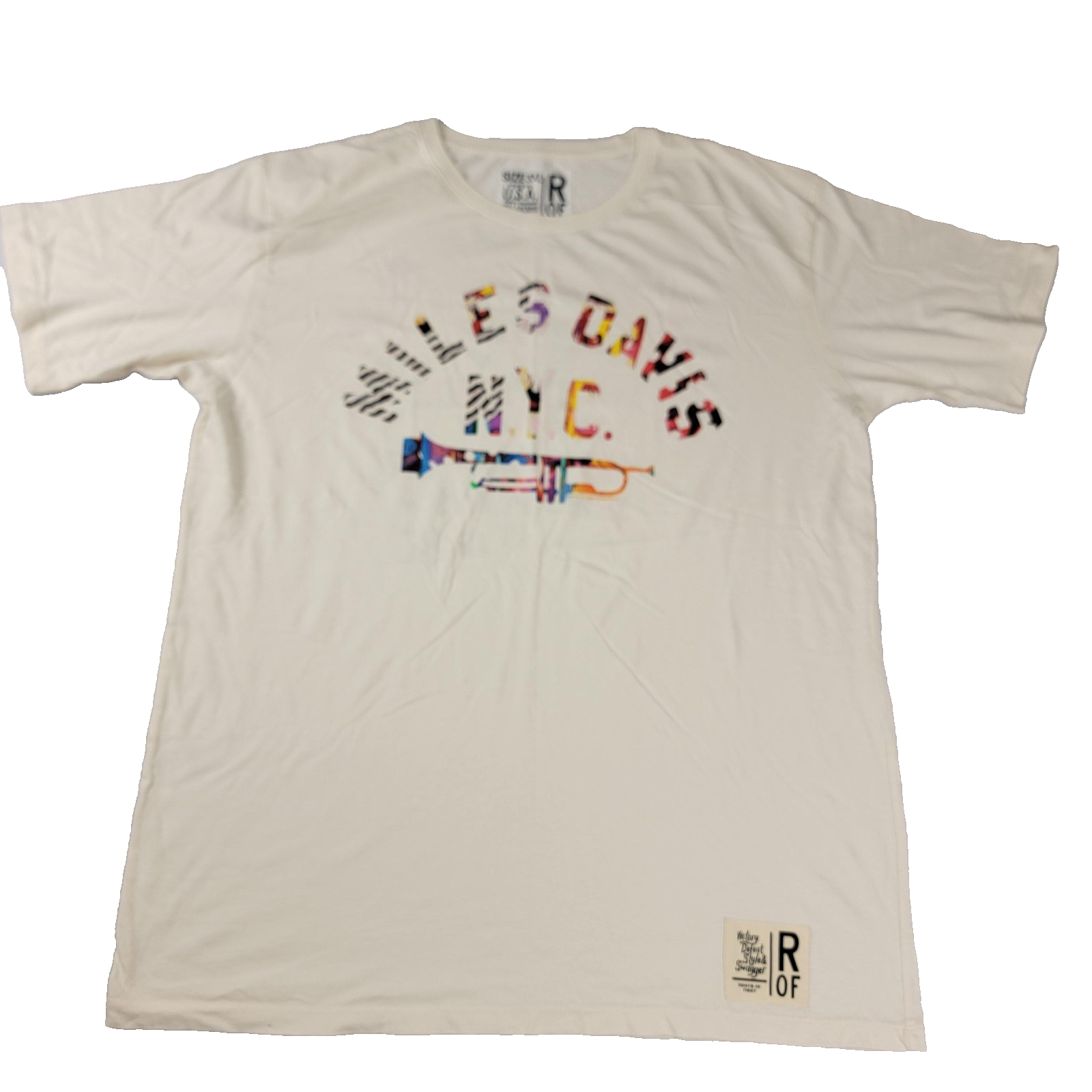 Roots of Fight Miles Davis Shirt Mens 3XL White NYC Jazz Graphic Tee Cotton 10750