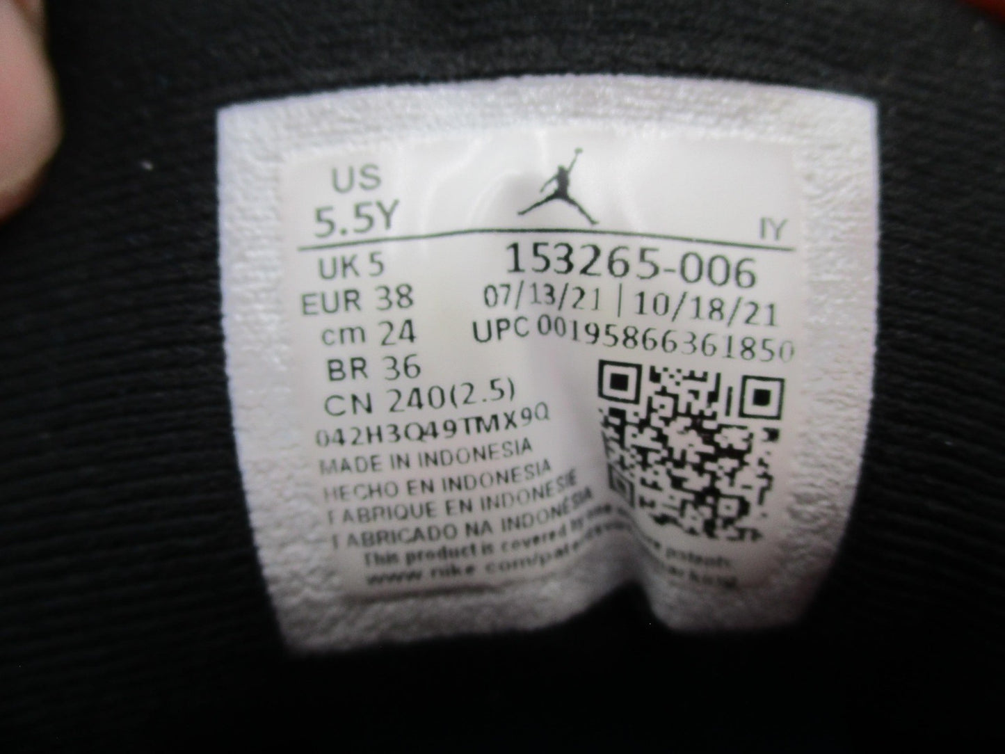 Air Jordan 12 Retro Playoffs Shoes Youth 5.5Y Black White Sneakers 153265-00622