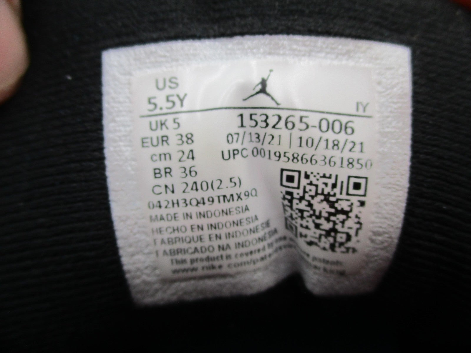 Air Jordan 12 Retro Playoffs Shoes Youth 5.5Y Black White Sneakers 153265-00622