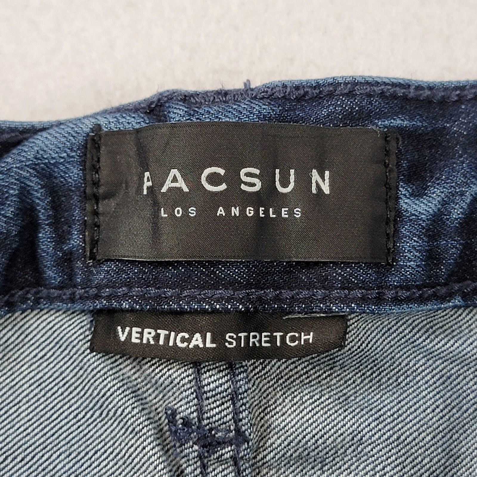 PacSun Jeans Mens 32x32 Blue Stacked Skinny Vertical Stretch 'Distressed'