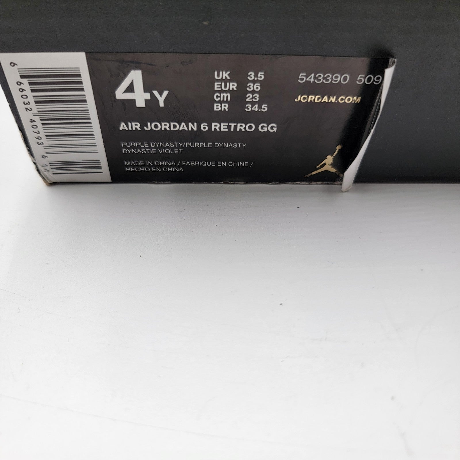 Air Jordan 6 Retro GS Purple Dynasty 4Y OG Box Lace Locks Preowned 2016 Girls VG9