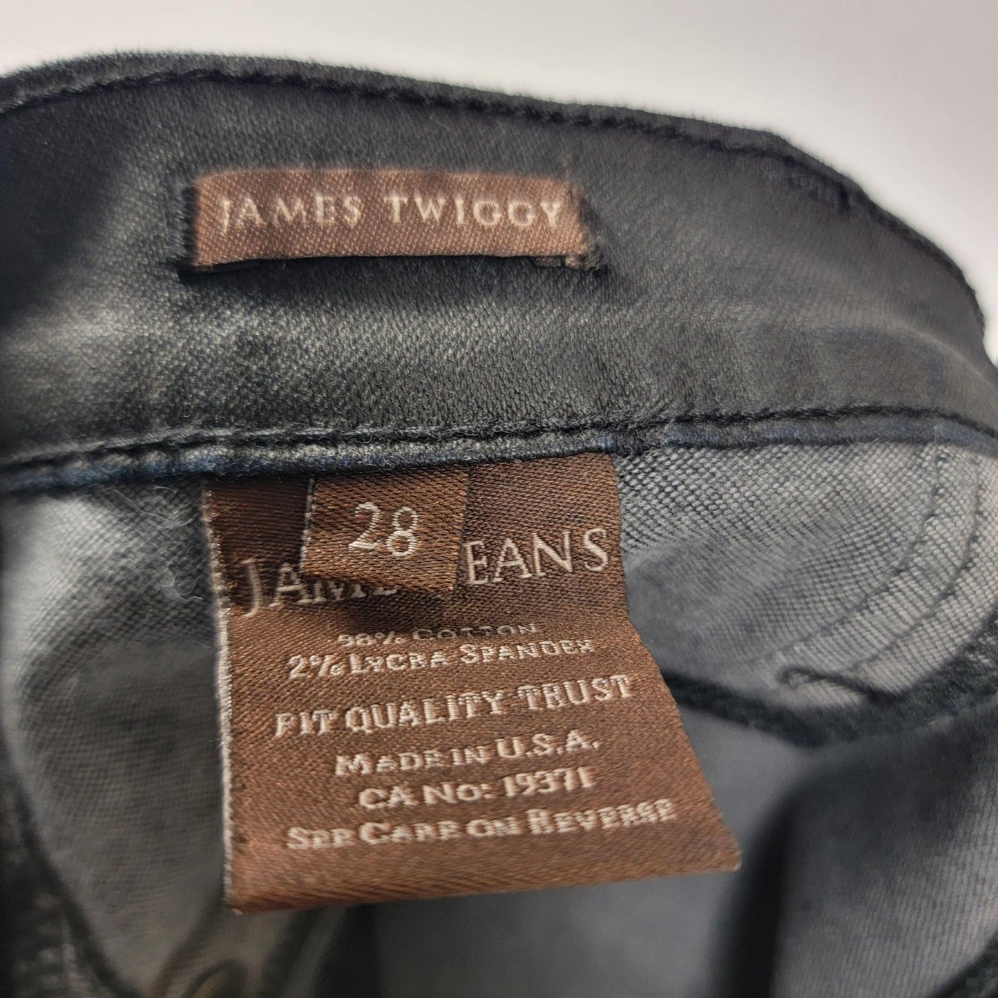 James Jeans Twiggy Jeans Womens 28 Black Skinny Stretch Denim Made USA