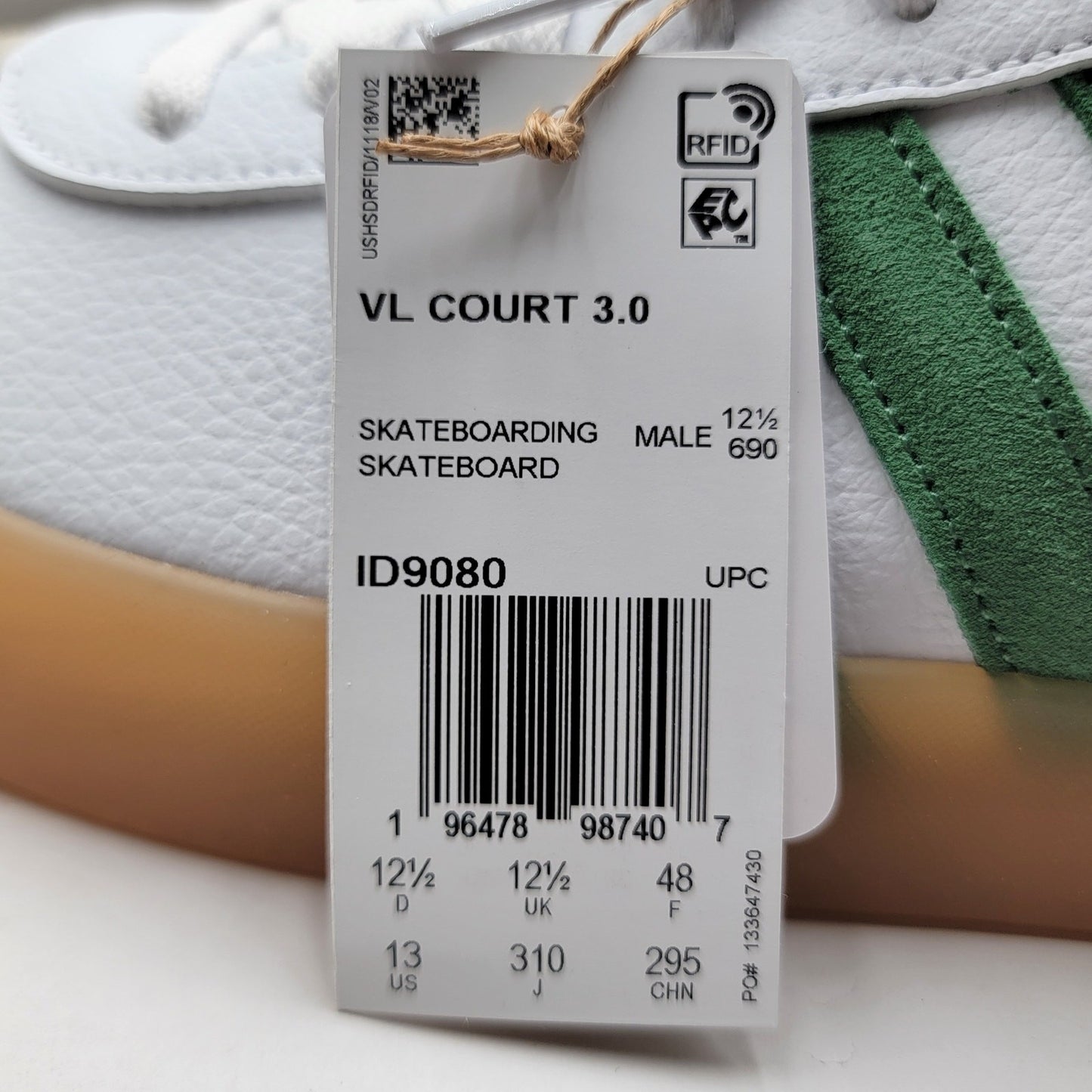 Adidas VL Court 3.0 'White Preloved Green' - Size 13 - New6