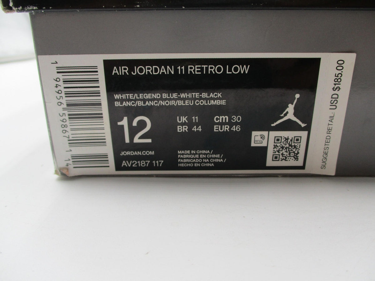 Air Jordan 11 Retro Low Shoes Mens Size 12 White Legend Blue Sneakers AV2187-11719