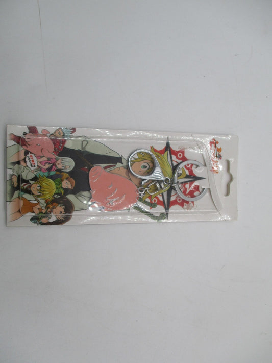 The Seven Deadly Sins Meliodas Hawk Pink Pig Clip-On Metal PVC Keychain Anime0
