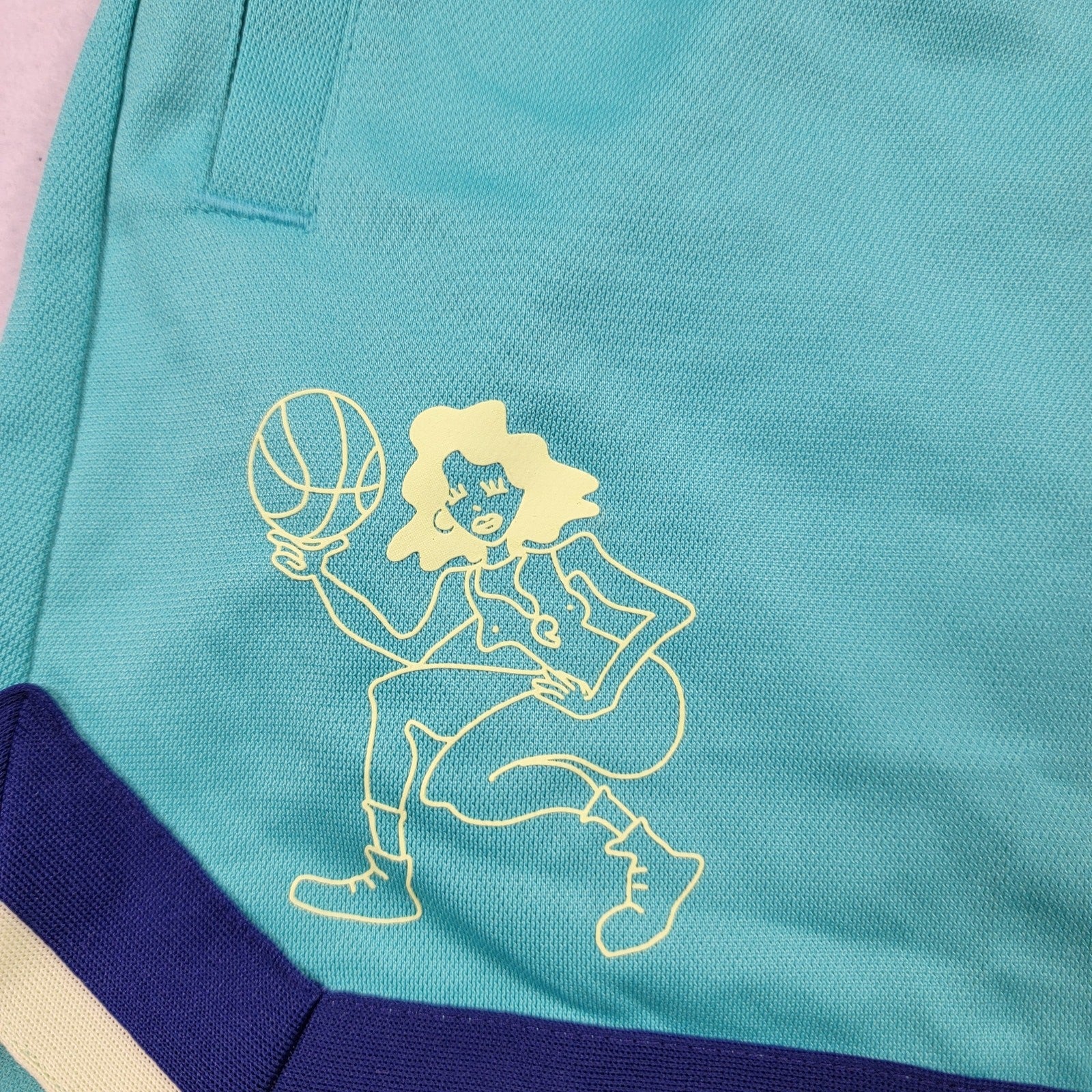 Adidas Women's Teal Hoop York City Shorts  Size M