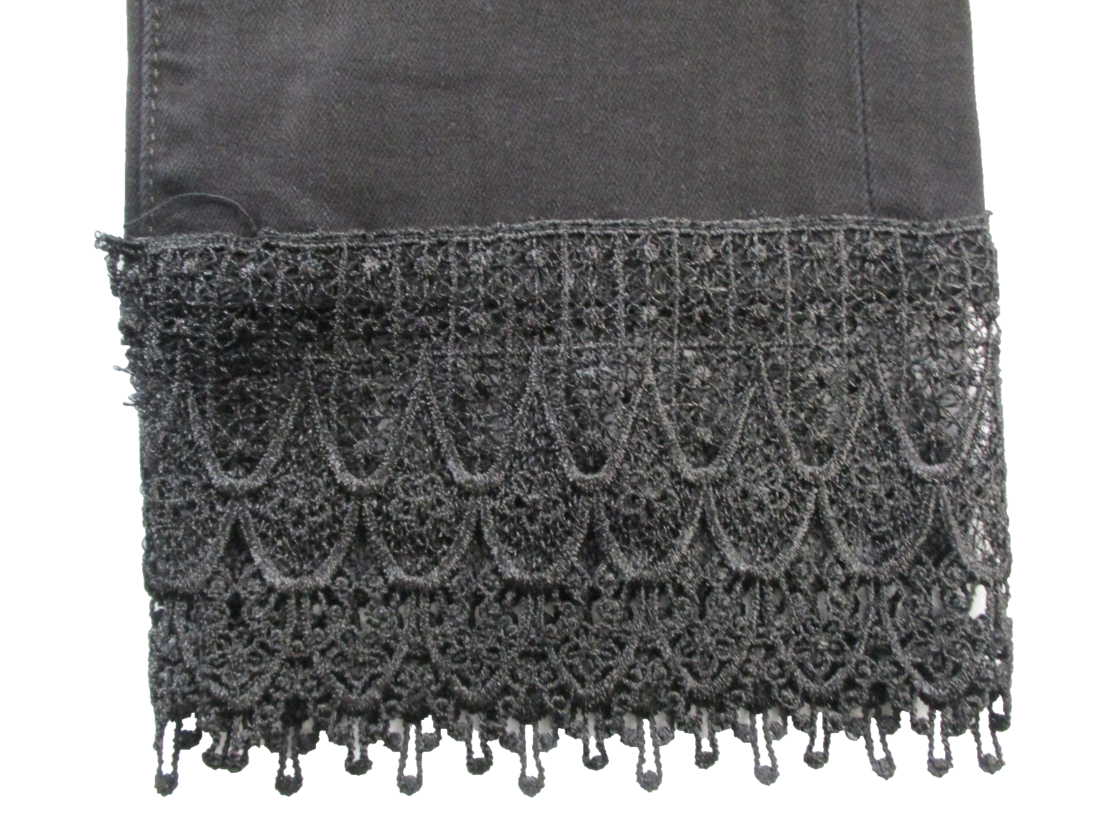 Fidelity Denim REV Jeans Womens 30x32 Black Charcoal Slim Straight Lace Hem 14651