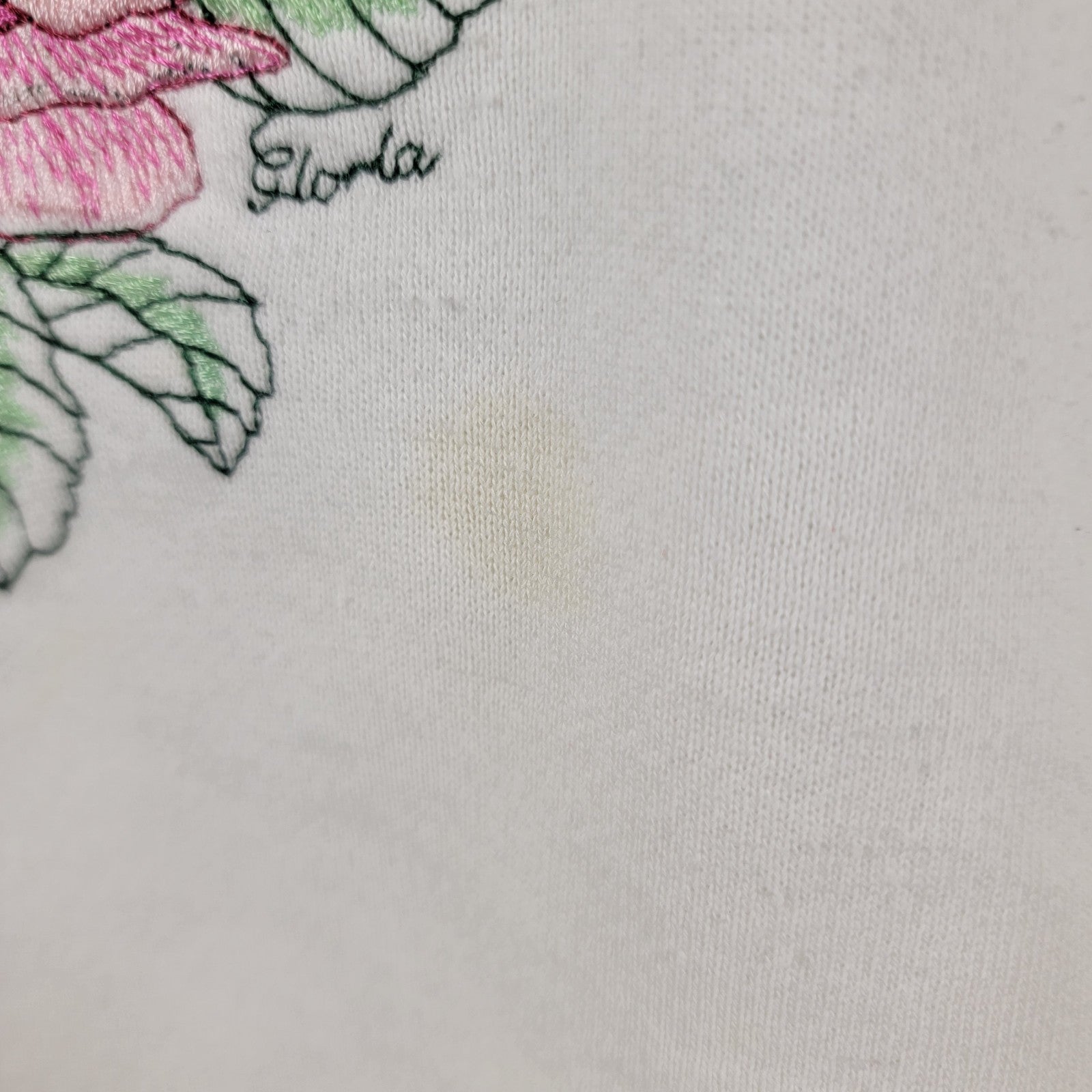 Gloria USA Hummingbird Rose Embroidered Sweatshirt Women’s L Vintage