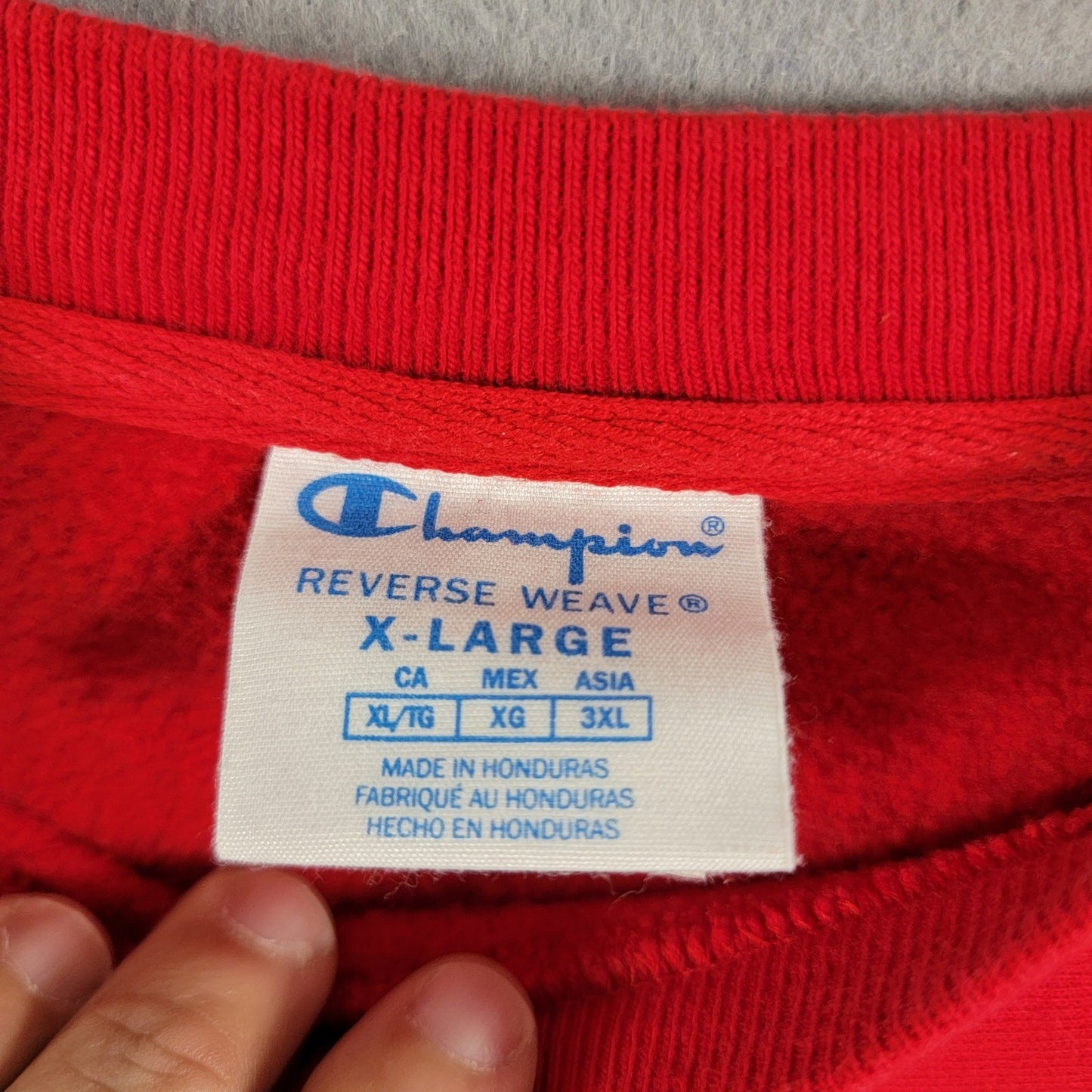 Champion Vintage Reverse Weave Blank Sweatshirt Red Sz XL