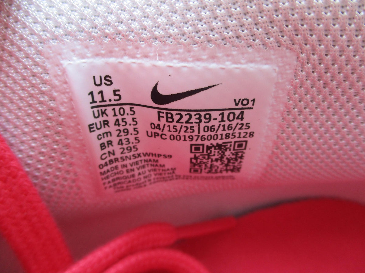 Nike LeBron Shoes Mens Size 11.5 White Pink Mid Top Basketball FB2239-10417