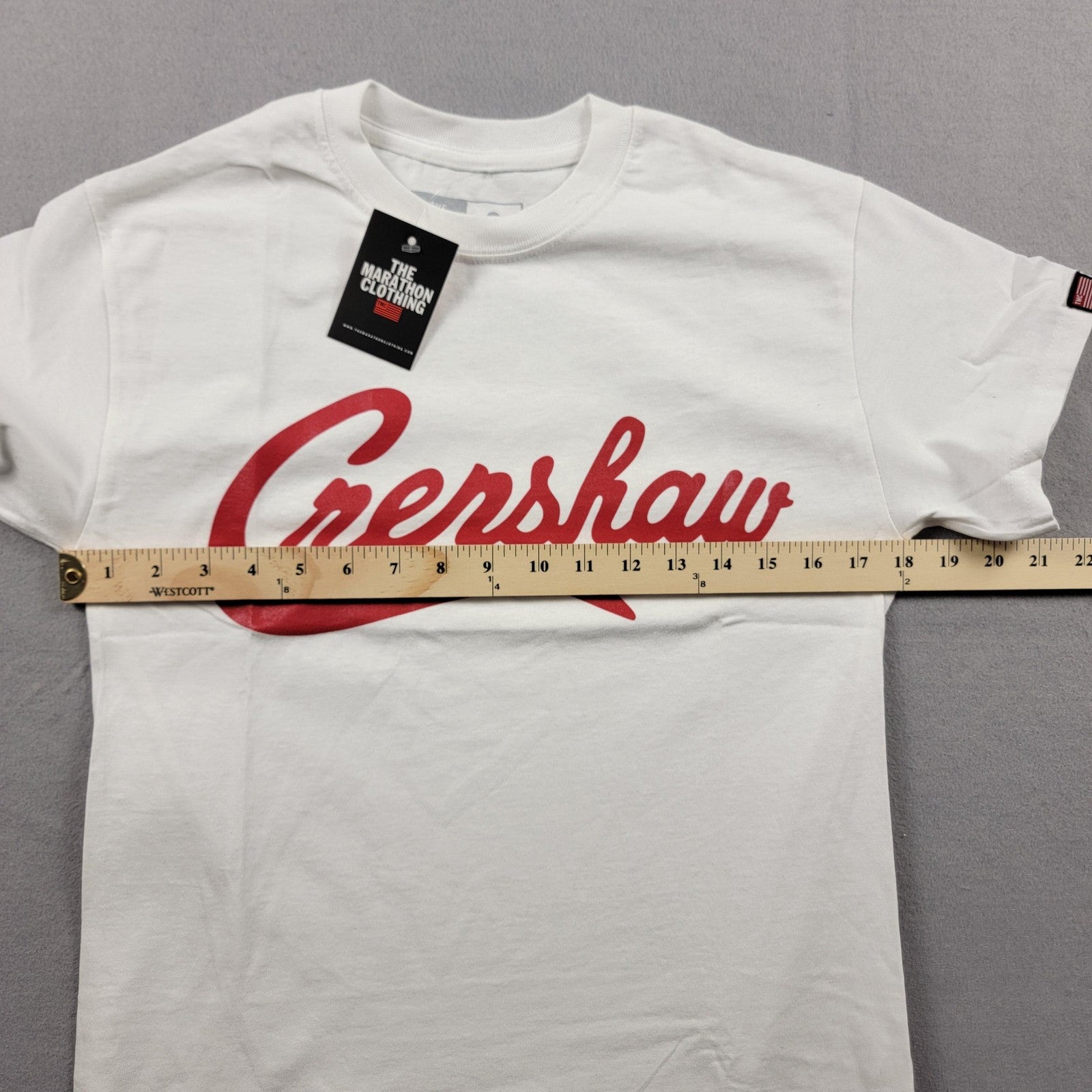 The Marathon Clothing Shirt Mens Small White Crenshaw Script Tee TMC Graphic6