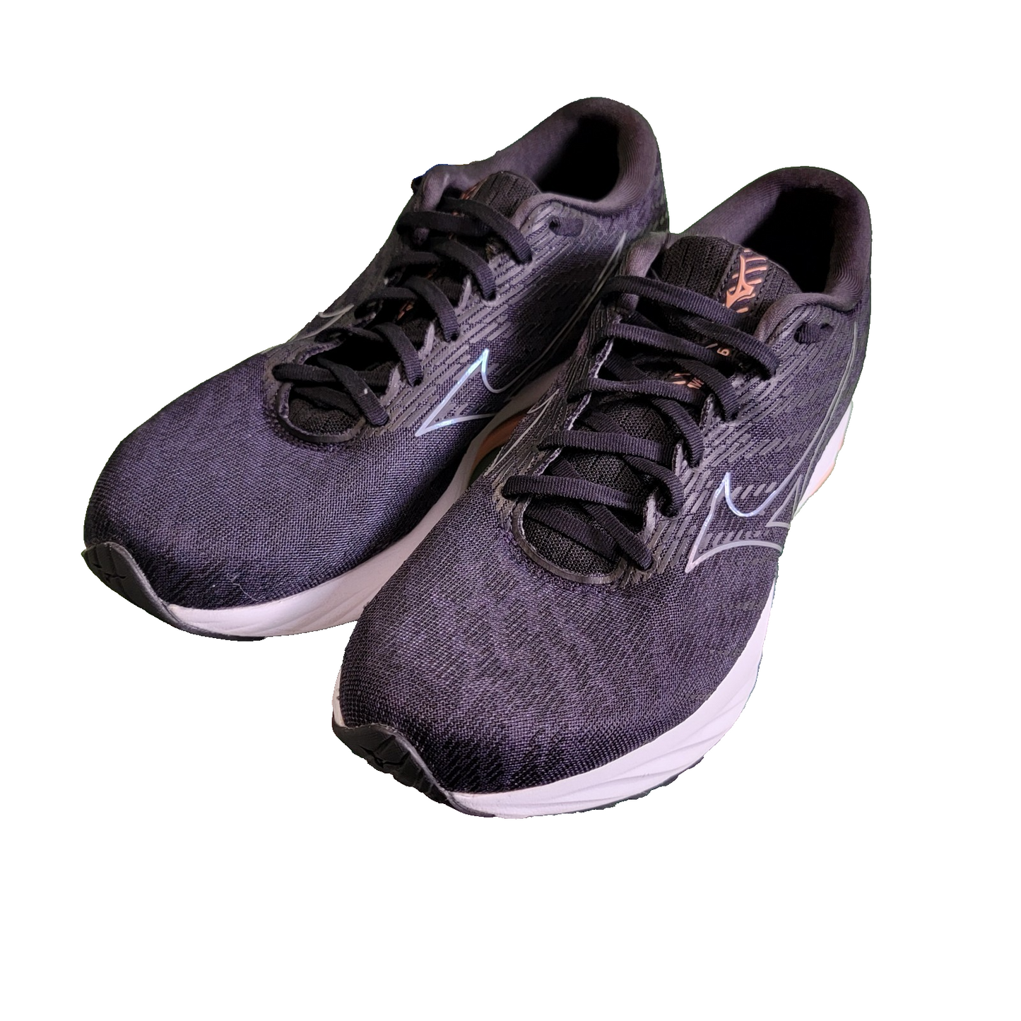 Mizuno Wave Rider 26 Women’s Running Shoes Size 11 Black White Peach (1C4)0