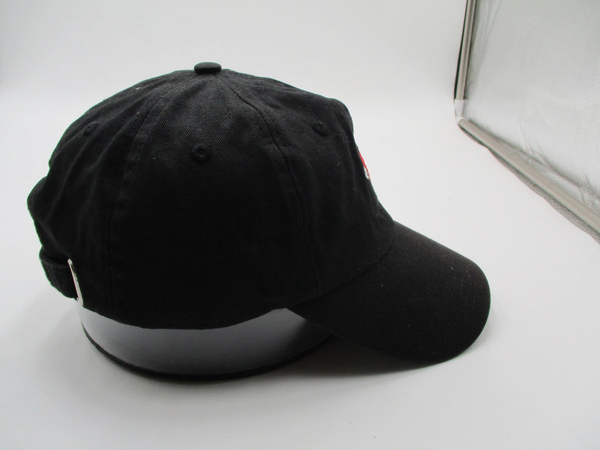 Broken Heart Hat Cap Strap Back Mens One Size Black Cotton Embroidered Dad6
