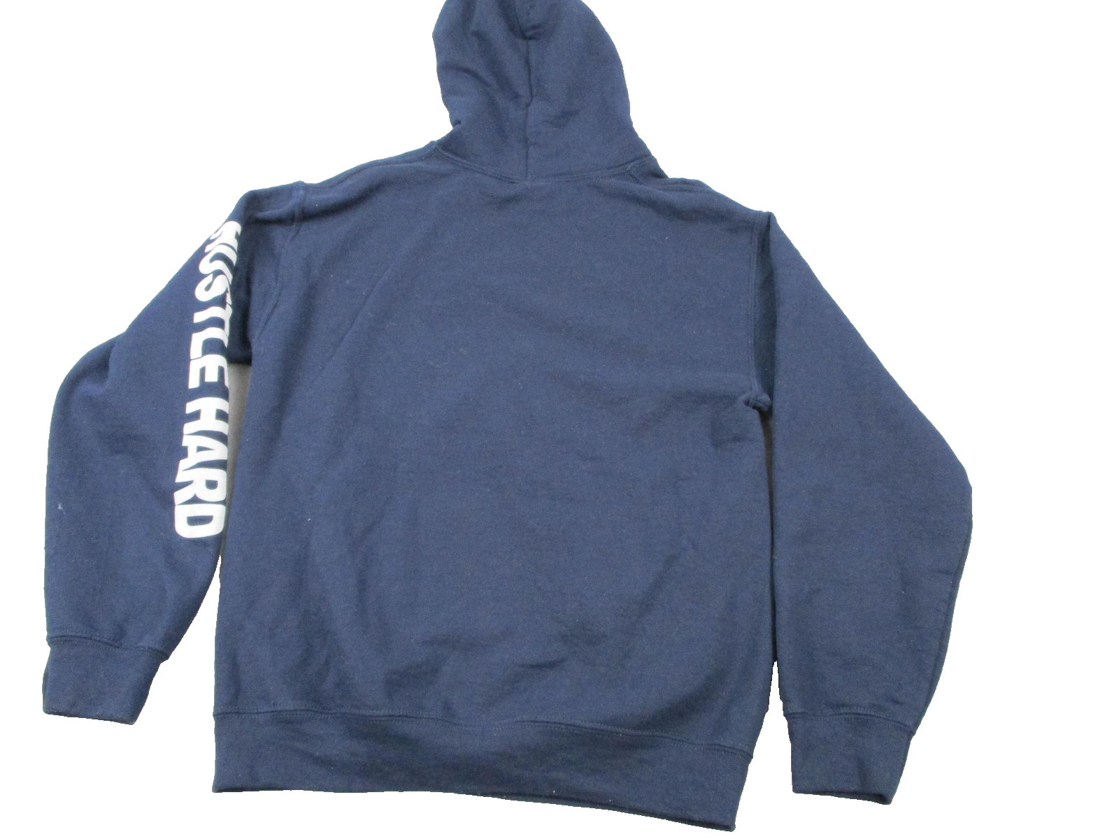 Gildan Heavy Blend Hoodie Men's Small Navy Hustle Nutrition Facts Graphic
