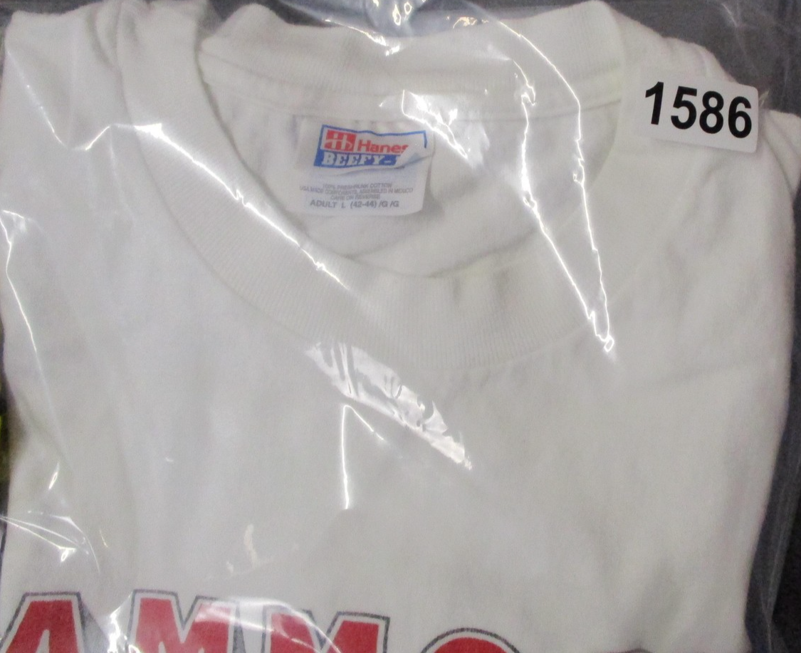 Hammocks Track And Field Shirt Mens Large White Hanes BeefyT Graphic Tee 15867
