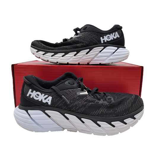 Hoka One One Gaviota 4 Wide Running Shoe Sneaker Black White Women's 9.5D